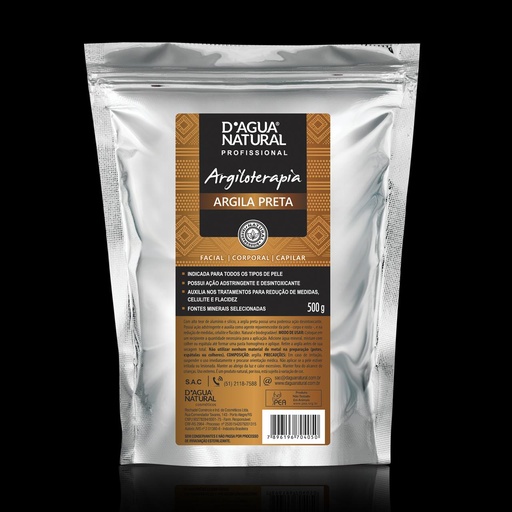 ARGILA EM PO PRETA 500g D Água Natural